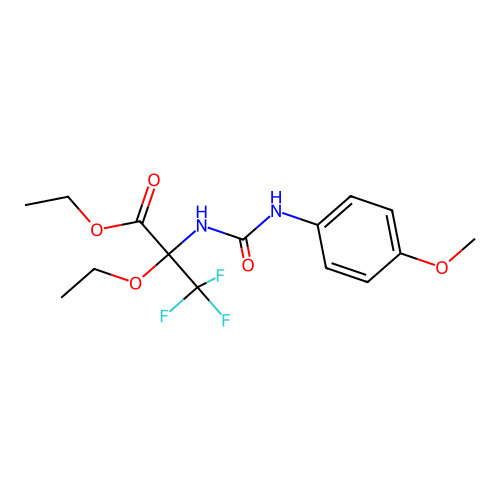 ethyl 2-ethoxy-3,3,3-trifluoro-N-[(4-methoxyphenyl)carbamoyl]alaninate structure