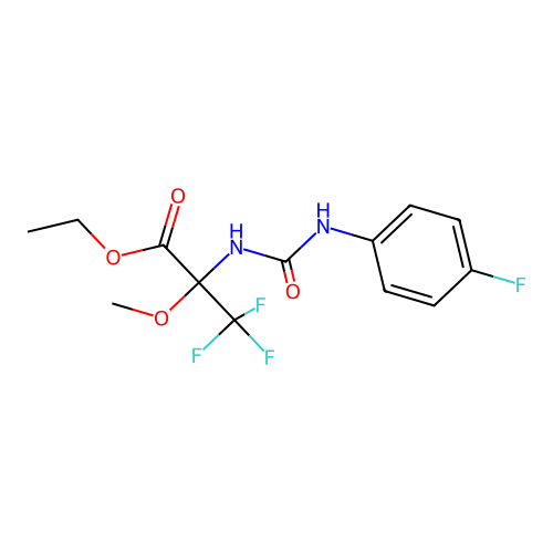 ethyl 3,3,3-trifluoro-N-[(4-fluorophenyl)carbamoyl]-2-methoxyalaninate structure