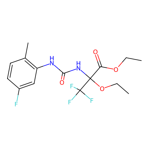 ethyl 2-ethoxy-3,3,3-trifluoro-N-[(5-fluoro-2-methylphenyl)carbamoyl]alaninate structure