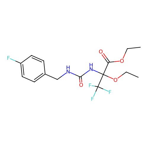 ethyl 2-ethoxy-3,3,3-trifluoro-N-[(4-fluorobenzyl)carbamoyl]alaninate structure