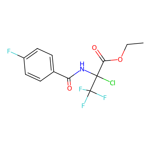 Ethyl 2-chloro-3,3,3-trifluoro-2-[(4-fluorobenzoyl)amino]propanoate structure