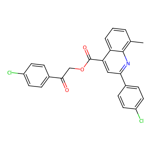 2-(4-Chlorophenyl)-2-oxoethyl 2-(4-chlorophenyl)-8-methylquinoline-4-carboxylate structure