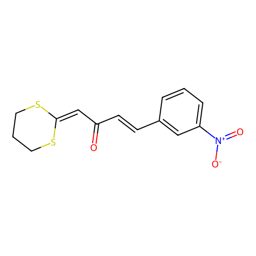 1-(1,3-Dithian-2-ylidene)-4-(3-nitrophenyl)but-3-en-2-one structure