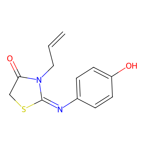 3-Allyl-2-[(4-hydroxyphenyl)imino]-1,3-thiazolidin-4-one structure