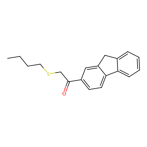 2-butylsulfanyl-1-(9H-fluoren-2-yl)ethanone structure