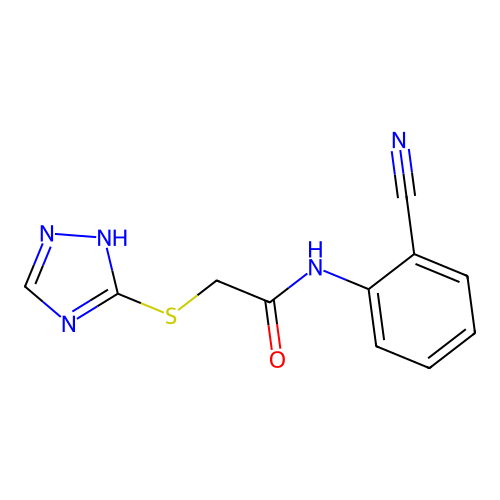 N-(2-cyanophenyl)-2-(1H-1,2,4-triazol-3-ylsulfanyl)acetamide structure