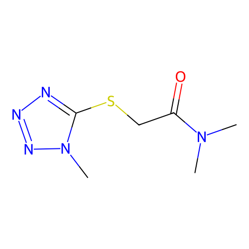 N,N-dimethyl-2-[(1-methyl-1H-tetrazol-5-yl)sulfanyl]acetamide structure