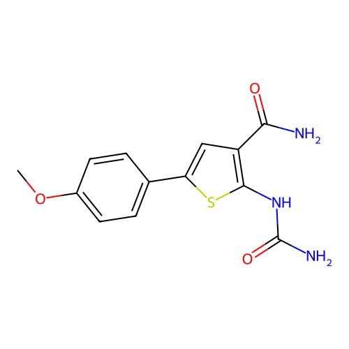 2-(Carbamoylamino)-5-(4-methoxyphenyl)thiophene-3-carboxamide structure