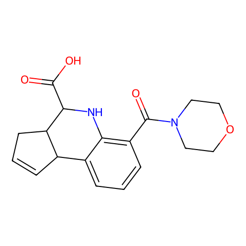 6-(morpholine-4-carbonyl)-3a,4,5,9b-tetrahydro-3H-cyclopenta[c]quinoline-4-carboxylic acid structure