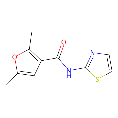 2,5-dimethyl-N-(1,3-thiazol-2-yl)furan-3-carboxamide structure