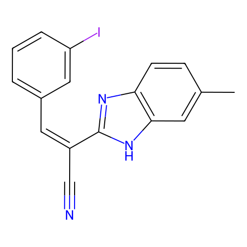 3-(3-iodophenyl)-2-(5-methyl-1H-benzimidazol-2-yl)acrylonitrile structure