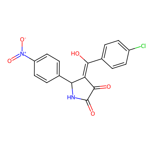 (4E)-4-[(4-chlorophenyl)(hydroxy)methylidene]-5-(4-nitrophenyl)pyrrolidine-2,3-dione structure