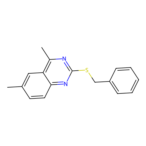 2-(Benzylsulfanyl)-4,6-dimethylquinazoline structure