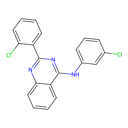 2-(2-chlorophenyl)-N-(3-chlorophenyl)quinazolin-4-amine structure