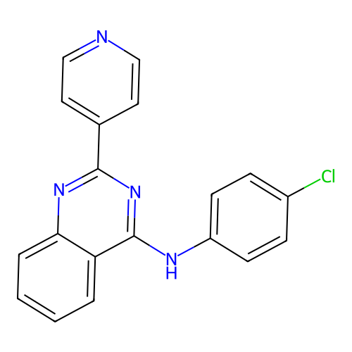N-(4-chlorophenyl)-2-(4-pyridinyl)-4-quinazolinamine structure