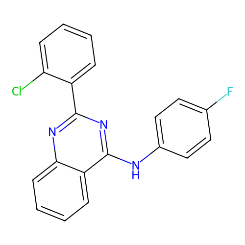 2-(2-chlorophenyl)-N-(4-fluorophenyl)quinazolin-4-amine structure