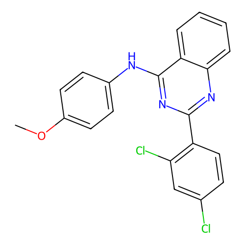 2-(2,4-dichlorophenyl)-N-(4-methoxyphenyl)quinazolin-4-amine structure