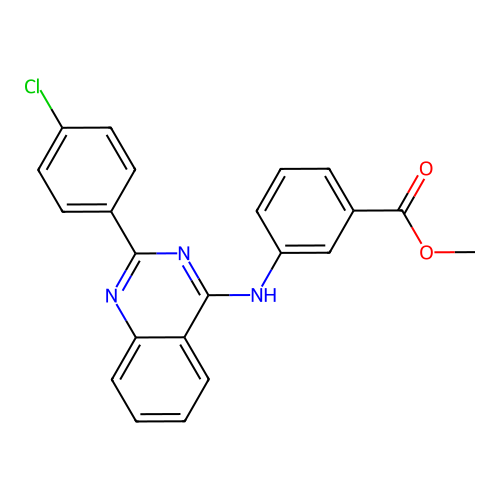 Methyl 3-{[2-(4-chlorophenyl)quinazolin-4-yl]amino}benzoate structure