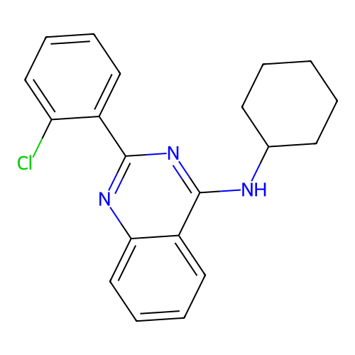 2-(2-chlorophenyl)-N-cyclohexylquinazolin-4-amine structure
