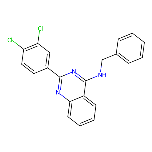 N-benzyl-2-(3,4-dichlorophenyl)quinazolin-4-amine structure
