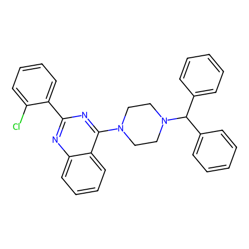 4-(4-Benzhydrylpiperazin-1-yl)-2-(2-chlorophenyl)quinazoline structure