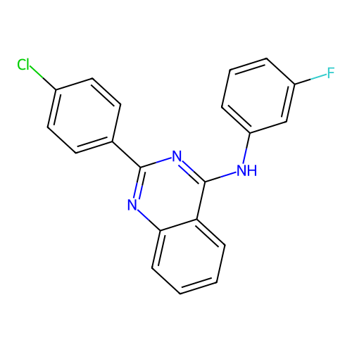2-(4-chlorophenyl)-N-(3-fluorophenyl)quinazolin-4-amine structure