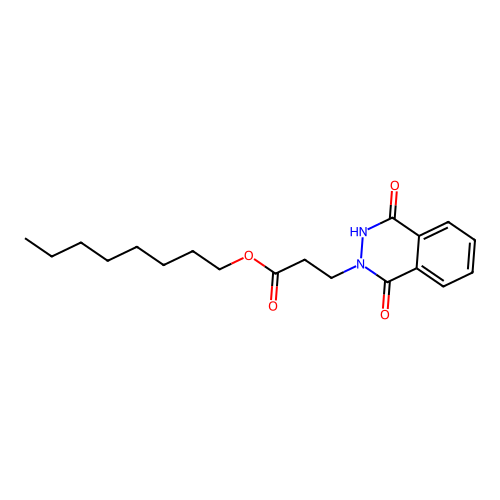 octyl 3-(1,4-dioxo-3,4-dihydrophthalazin-2(1H)-yl)propanoate structure