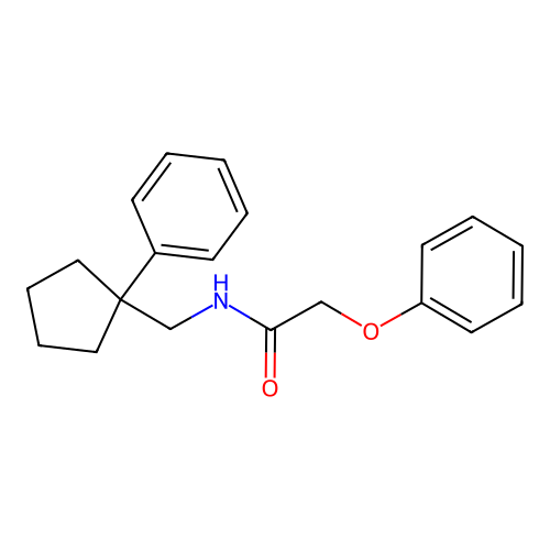 2-phenoxy-N-[(1-phenylcyclopentyl)methyl]acetamide structure