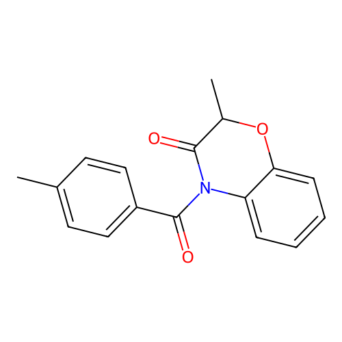 2-methyl-4-[(4-methylphenyl)carbonyl]-2H-1,4-benzoxazin-3(4H)-one structure