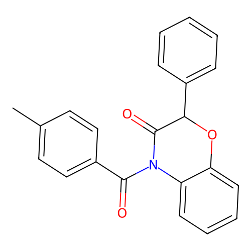 4-[(4-methylphenyl)carbonyl]-2-phenyl-2H-1,4-benzoxazin-3(4H)-one structure