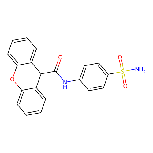 N-(4-sulfamoylphenyl)-9H-xanthene-9-carboxamide structure