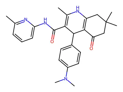4-[4-(dimethylamino)phenyl]-2,7,7-trimethyl-N-(6-methyl-2-pyridinyl)-5-oxo-1,4,5,6,7,8-hexahydro-3-quinolinecarboxamide structure
