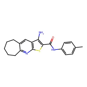 3-amino-N-(4-methylphenyl)-6,7,8,9-tetrahydro-5H-cyclohepta[b]thieno[3,2-e]pyridine-2-carboxamide structure