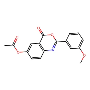 2-(3-methoxyphenyl)-4-oxo-4H-3,1-benzoxazin-6-yl acetate structure