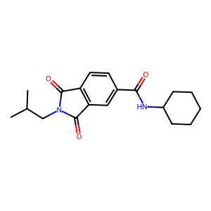 N-Cyclohexyl-2-isobutyl-1,3-dioxo-5-isoindolinecarboxamide structure