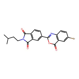 5-(6-Bromo-4-oxo-3,1-benzoxazin-2-yl)-2-(3-methylbutyl)isoindole-1,3-dione structure