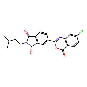 5-(7-chloro-4-oxo-4H-3,1-benzoxazin-2-yl)-2-isopentyl-1H-isoindole-1,3(2H)-dione structure