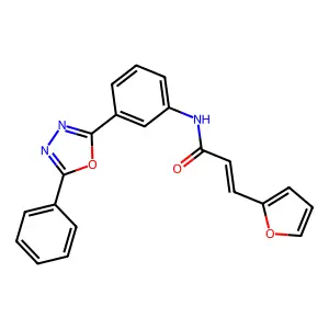 (E)-3-(furan-2-yl)-N-[3-(5-phenyl-1,3,4-oxadiazol-2-yl)phenyl]prop-2-enamide structure