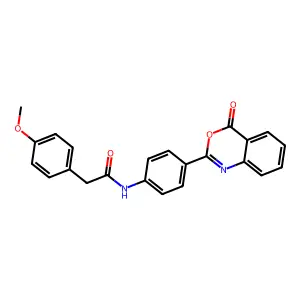 2-(4-methoxyphenyl)-N-[4-(4-oxo-4H-3,1-benzoxazin-2-yl)phenyl]acetamide structure