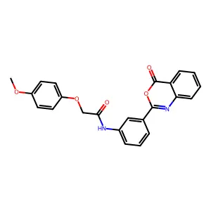 2-(4-methoxyphenoxy)-N-[3-(4-oxo-4H-3,1-benzoxazin-2-yl)phenyl]acetamide structure