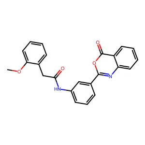2-(2-methoxyphenyl)-N-[3-(4-oxo-4H-3,1-benzoxazin-2-yl)phenyl]acetamide structure
