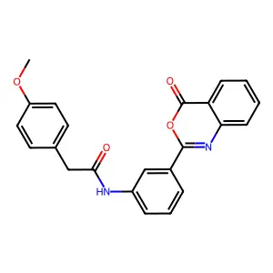 2-(4-methoxyphenyl)-N-[3-(4-oxo-4H-3,1-benzoxazin-2-yl)phenyl]acetamide structure
