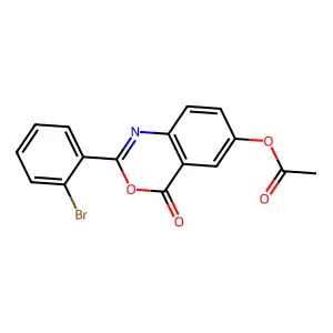 2-(2-bromophenyl)-4-oxo-4H-3,1-benzoxazin-6-yl acetate structure