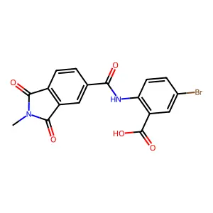 5-Bromo-2-[(2-methyl-1,3-dioxoisoindole-5-carbonyl)amino]benzoic acid structure