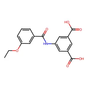 5-{[(3-Ethoxyphenyl)carbonyl]amino}benzene-1,3-dicarboxylic acid structure