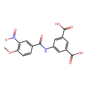 5-[(4-Methoxy-3-nitrobenzoyl)amino]benzene-1,3-dicarboxylic acid structure