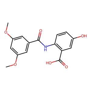2-[(3,5-Dimethoxybenzoyl)amino]-5-hydroxybenzoic acid structure
