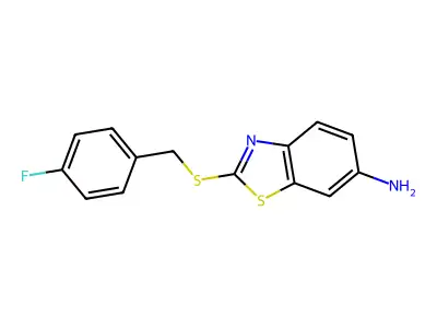 2-[(4-Fluorophenyl)methylsulfanyl]-1,3-benzothiazol-6-amine structure