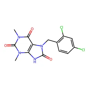 7-(2,4-Dichlorobenzyl)-8-hydroxy-1,3-dimethyl-3,7-dihydro-1H-purine-2,6-dione structure