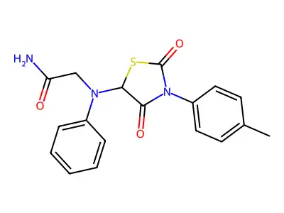 2-{[3-(4-Methylphenyl)-2,4-dioxo-1,3-thiazolidin-5-yl]anilino}acetamide structure